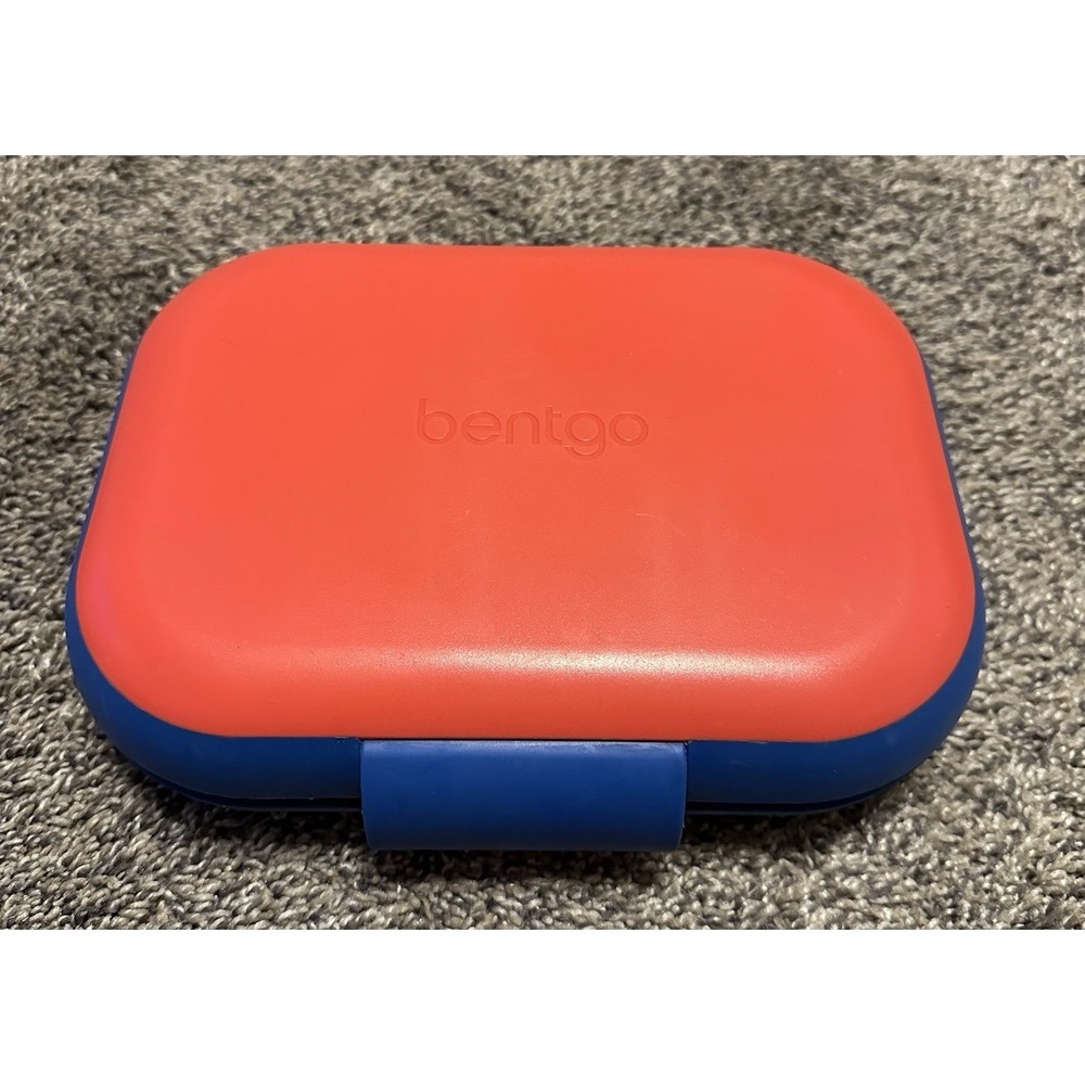 Bentgo Bento Box 4 Compartments Red Blue Rectangular Plastic Snap Lid Reusable